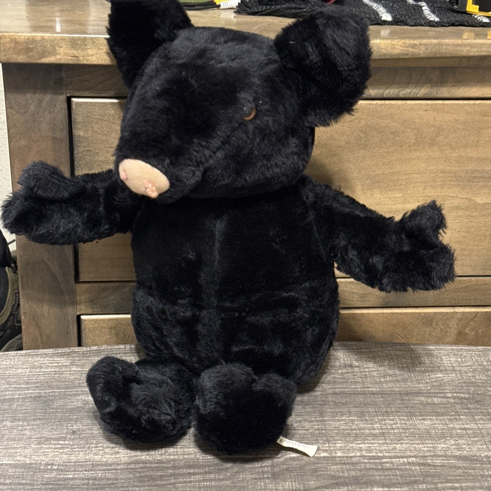 Vintage Eden Toys Black Pig Plush 17" Pig-Wig Beatrix Potter 1980s